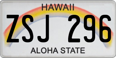 HI license plate ZSJ296