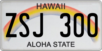 HI license plate ZSJ300