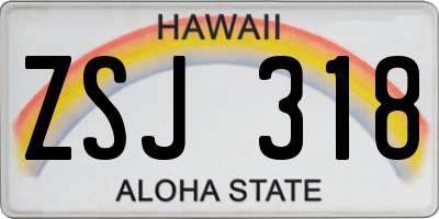 HI license plate ZSJ318