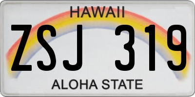 HI license plate ZSJ319