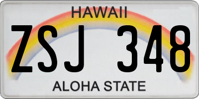 HI license plate ZSJ348
