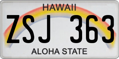 HI license plate ZSJ363