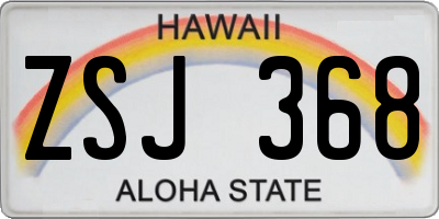 HI license plate ZSJ368