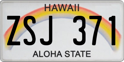 HI license plate ZSJ371