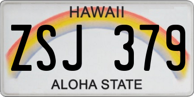 HI license plate ZSJ379