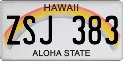 HI license plate ZSJ383