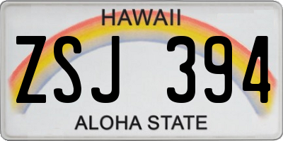 HI license plate ZSJ394