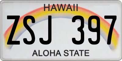 HI license plate ZSJ397