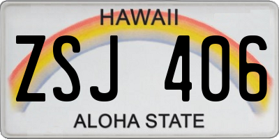 HI license plate ZSJ406