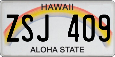 HI license plate ZSJ409