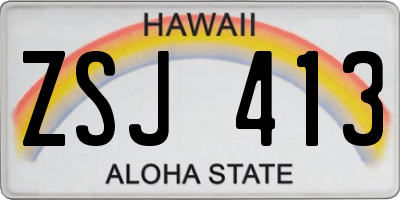 HI license plate ZSJ413