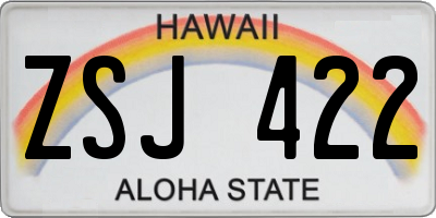 HI license plate ZSJ422