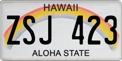 HI license plate ZSJ423