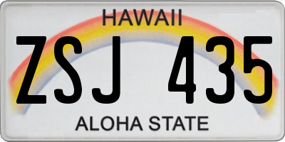 HI license plate ZSJ435