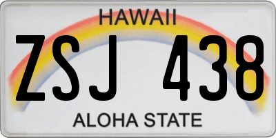 HI license plate ZSJ438
