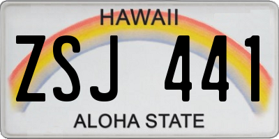HI license plate ZSJ441