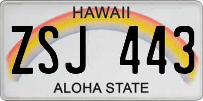 HI license plate ZSJ443
