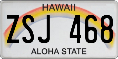 HI license plate ZSJ468