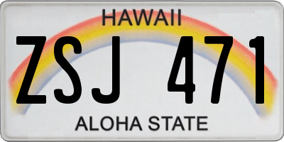 HI license plate ZSJ471