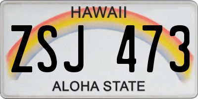 HI license plate ZSJ473
