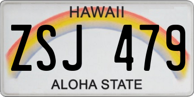 HI license plate ZSJ479