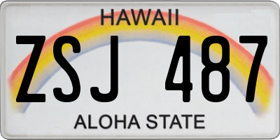 HI license plate ZSJ487