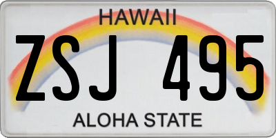 HI license plate ZSJ495