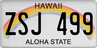 HI license plate ZSJ499