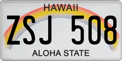 HI license plate ZSJ508