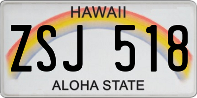 HI license plate ZSJ518