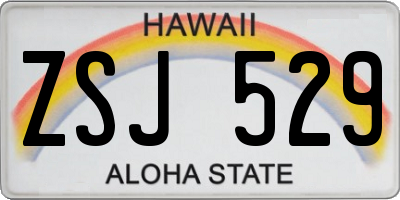 HI license plate ZSJ529