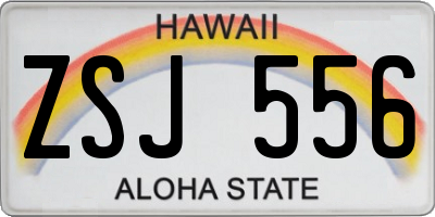 HI license plate ZSJ556