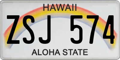 HI license plate ZSJ574