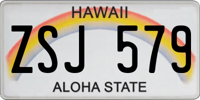 HI license plate ZSJ579