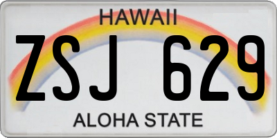 HI license plate ZSJ629