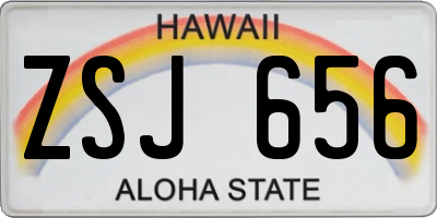 HI license plate ZSJ656