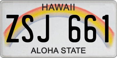 HI license plate ZSJ661