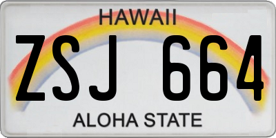 HI license plate ZSJ664