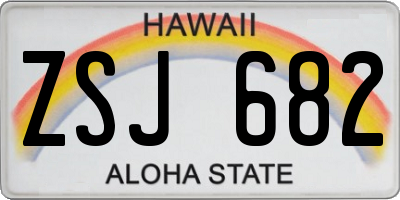 HI license plate ZSJ682