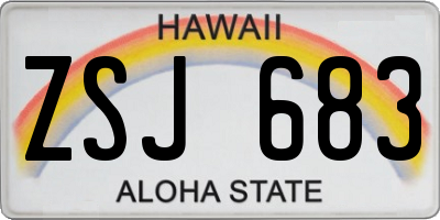 HI license plate ZSJ683