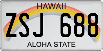 HI license plate ZSJ688