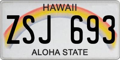 HI license plate ZSJ693