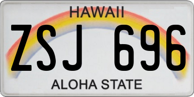 HI license plate ZSJ696