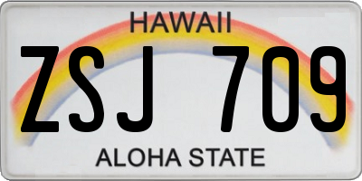 HI license plate ZSJ709