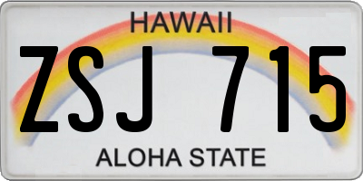 HI license plate ZSJ715