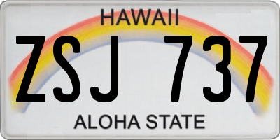HI license plate ZSJ737