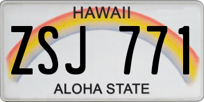 HI license plate ZSJ771
