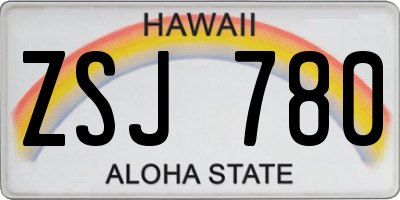 HI license plate ZSJ780