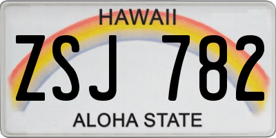 HI license plate ZSJ782