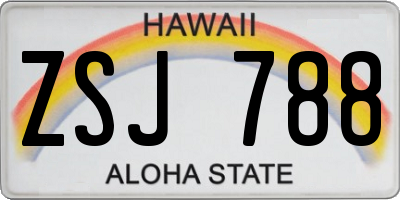 HI license plate ZSJ788